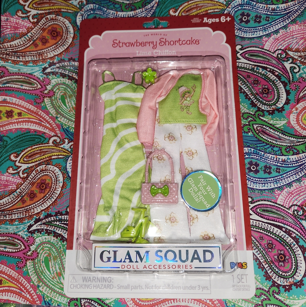 Strawberry Shortcake Lime Chiffon Glam Squad Doll Outfit - Green Pink White